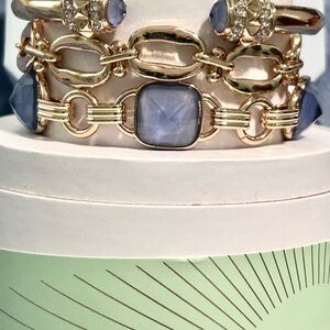 Gold-Tone Bracelet with Lavender Gemstone Accents - Women Jewelry